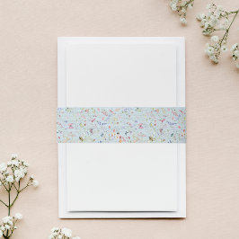 何か青エレガントい野結婚花 招待状ベリーバンド