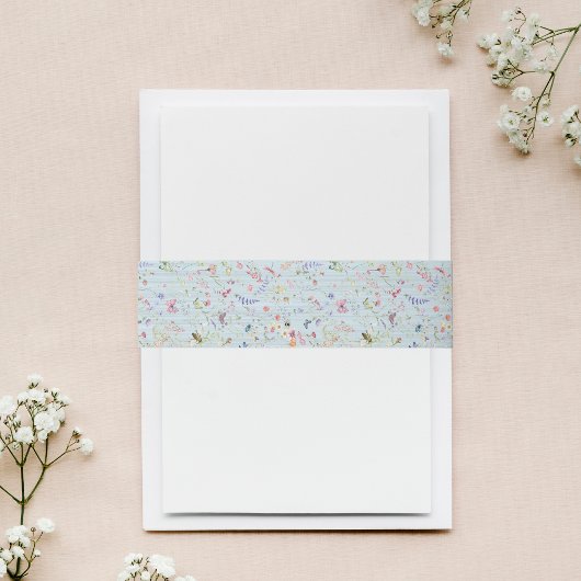 何か青エレガントい野結婚花 招待状ベリーバンド