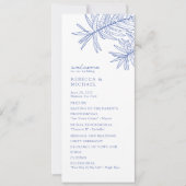 何か青エレガントの植物結婚式 プログラム (正面)