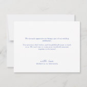 何か青シンプルい手描きボ結婚タン サンキューカード (裏面)