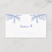 何か青シンプルい手描き植物平らな プレイスカード (裏面)