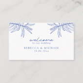 何か青シンプルい手描き植物平らな プレイスカード (正面)