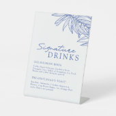 何か青シンプルい植物性の飲み物 台座サイン (正面)