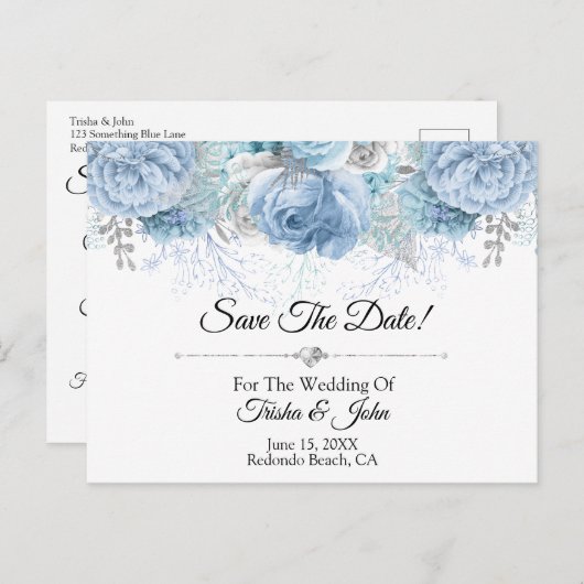 何か青結婚いコレクション ポストカード (正面/裏面)