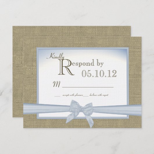 何か青結婚い反応 出欠カード (正面/裏面)