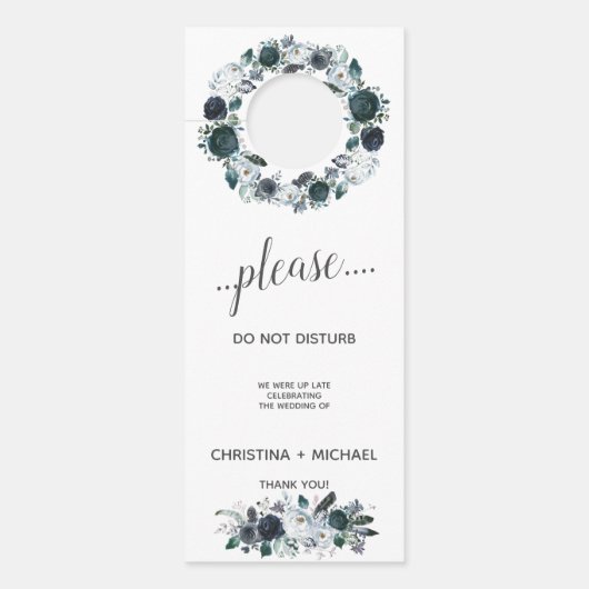 何か青 |の結婚ゲストは応答不可 ドアノブサイン (正面)