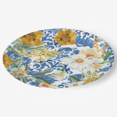 何か青 ネイビーブルー ブライダルシャワーのお出迎え ペーパープレート (アングル)