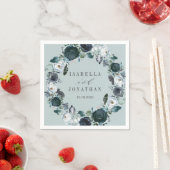 何か青 |フローラ結婚リースカスタム スタンダードカクテルナプキン (インサイチュ)