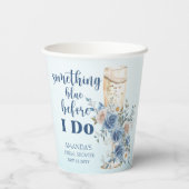 何か青 ブルー シャンパン 花の ブライダルシャワー 紙コップ (裏面)