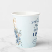 何か青 ブルー シャンパン 花の ブライダルシャワー 紙コップ (左)