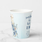 何か青 ブルー シャンパン 花の ブライダルシャワー 紙コップ (右)