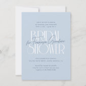 何か青 |モダンはっきりしたフローラブライダルシャワー 招待状 (正面)
