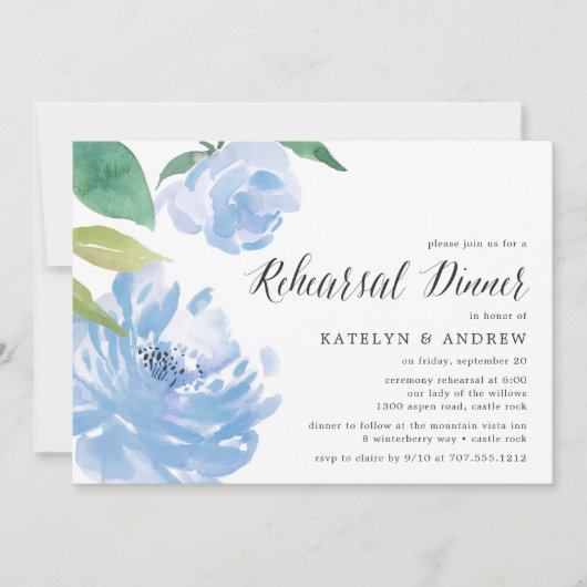 何か青 |リハーサルディナー招待状 招待状 (正面)