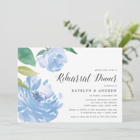 何か青 |リハーサルディナー招待状 招待状 (スタンド正面)