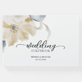 何か青 – 伝統的フローラ結婚 ゲストブック