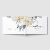 何か青 – 伝統的フローラ結婚 ゲストブック (全面)