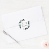 何か青 | Boho Chic Monogram 結婚's ラウンドシール (封筒)