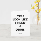 何か飲み物が欲しそう…おもしろい引用文ミーム カード (黄色い花)