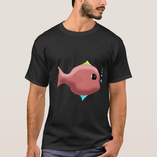 何か魚がいる透明な背景 Tシャツ (正面)