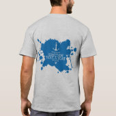 何か「一続きボートおよび犬のTシャツ Tシャツ (裏面)