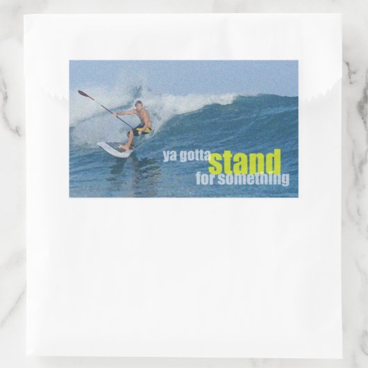 何かSUPのために立ち上がらなくちゃ 長方形シール (バッグ)