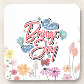 何があなたにもたらすフローラと蝶の引用文 コースター (正面)