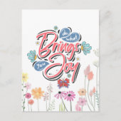 何があなたにもたらすフローラと蝶の引用文 シーズンポストカード (正面)