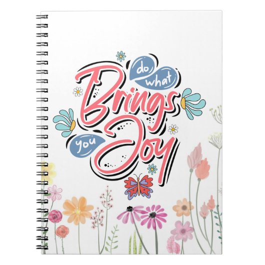 何があなたにもたらすフローラと蝶の引用文 ノートブック (正面)