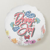 何があなたにもたらすフローラと蝶の引用文 ラウンドクッション (裏面)