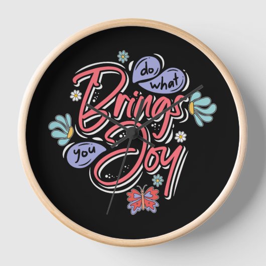 何があなたにもたらすフローラと蝶の引用文 壁時計 (正面)