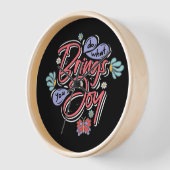 何があなたにもたらすフローラと蝶の引用文 壁時計 (傾斜)