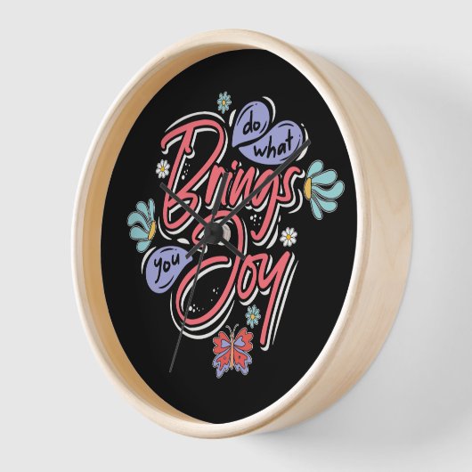 何があなたにもたらすフローラと蝶の引用文 壁時計 (傾斜)