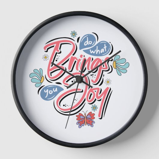 何があなたにもたらすフローラと蝶の引用文 壁時計 (正面)