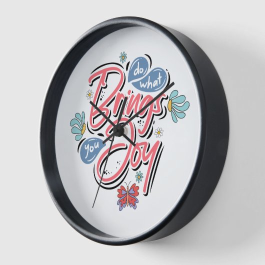 何があなたにもたらすフローラと蝶の引用文 壁時計 (傾斜)