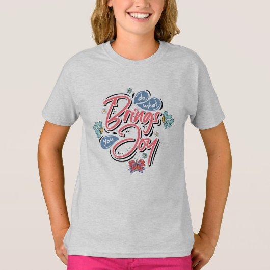 何があなたにもたらすフローラと蝶の引用文 Tシャツ (正面)