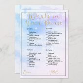 何があなたの財布パステルクラウドブライダルシャワー 招待状 (正面/裏面)