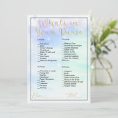 何があなたの財布パステルクラウドブライダルシャワー 招待状 (スタンド正面)