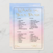 何があなたの財布パステルクラウドブライダルシャワー 招待状 (正面/裏面)