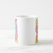 何があなたを幸せにする、レトロヒッピー幸せ顔 コーヒーマグカップ (中央)