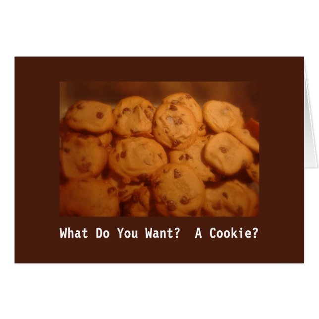 何がほしいと思いますか。  クッキーか。 おめでとうカード (正面横)