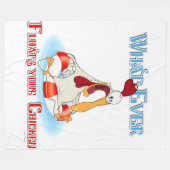 何がチキンを浮かべても フリースブランケット (正面(横))