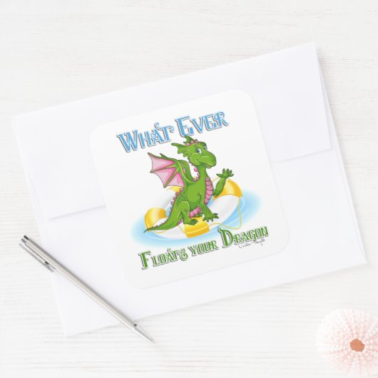 何がドラゴンをかわいい スクエアシール (封筒)