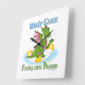 何がドラゴンをかわいい スクエア壁時計 (傾斜)