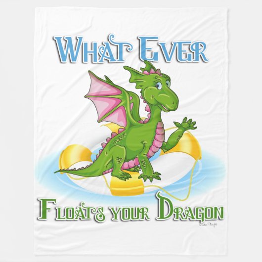 何がドラゴンをかわいい フリースブランケット (正面)