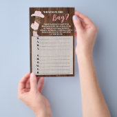 何がバッグオウム女性のカーボーイベビーシャワーゲームカード チラシ (ハンドル)