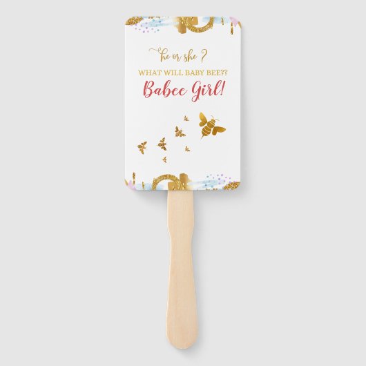 何がベビービーイラストレーションジェンダー明かすハン ハンドファン (裏面)