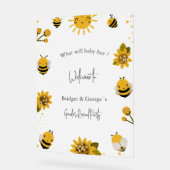 何がベビービー性別がパーティー霜を明らかにする アクリルサイン (傾斜)