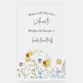 何がベビービー性別がパーティー霜を明らかにする アクリルサイン (正面)