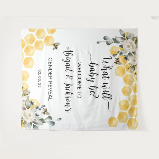 何がベビービー性別はバックドロップを明らかにする。 タペストリー (正面(横))