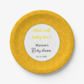 何がベビービー赤ちゃんシャワーパーティー|ビーテーマ ペーパープレート (正面)